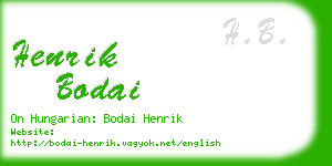 henrik bodai business card